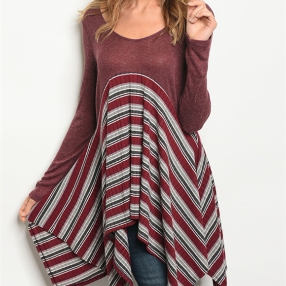 Tops - Burgundy Olive Top